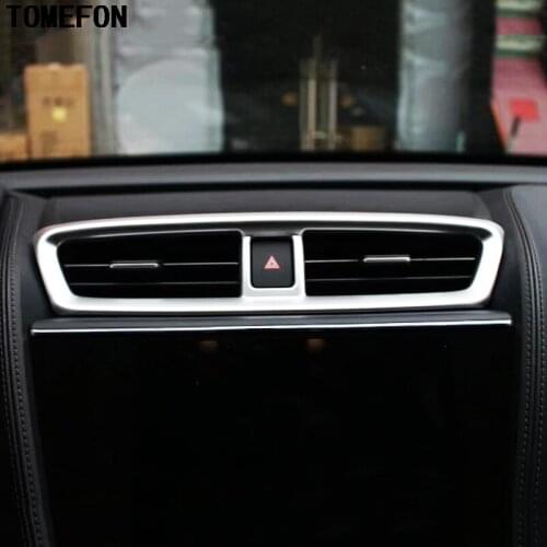 TOMEFON ABS Chrome For Acura CDX 2016 2017 2018 Front Middle Air Vent Outlet Cover Frame Console Trim Car Interior Accessories