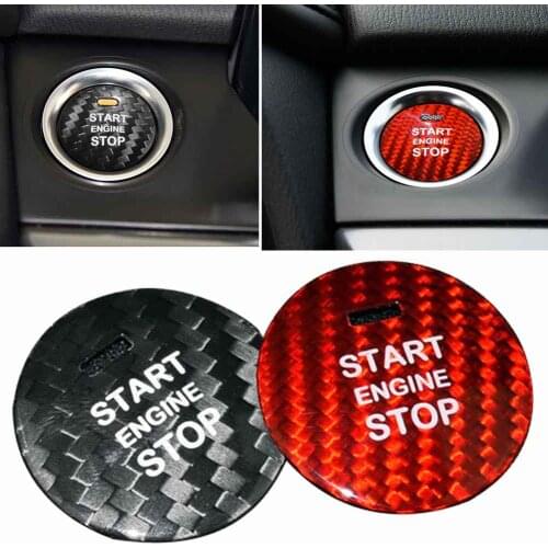 Carbon Fiber Car Keyless Start Stop Button Sticker Trim Decoration For Mazda 3/6 Axela Atenza CX-3 CX-4 CX-5 CX-8 MX-5