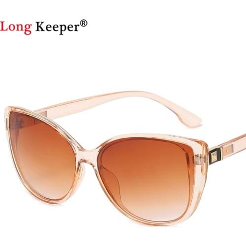 2021 Women Oval Vintage Sunglasses Brand Designer Retro Points Sun Glasses Female Lady Champagne Brown Eyeglass Cat Eye Goggles