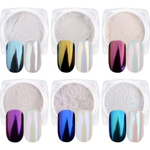 1Box Gradient Shining Nail Glitter Dust Magic Mirror Effect Powder Aurora Nail Art Pigment DIY Decoration Dust Tools BEB01-07