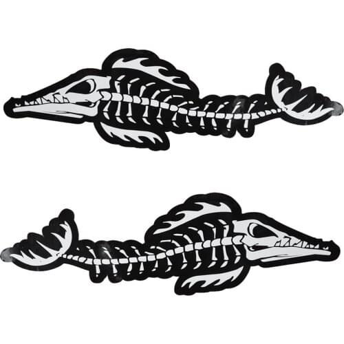 1 Pair Car Styling Skeleton Alligator Boat Decals Stickers Fishing Boat Graphics Water Sports Rowing Boat Car Window Accessory