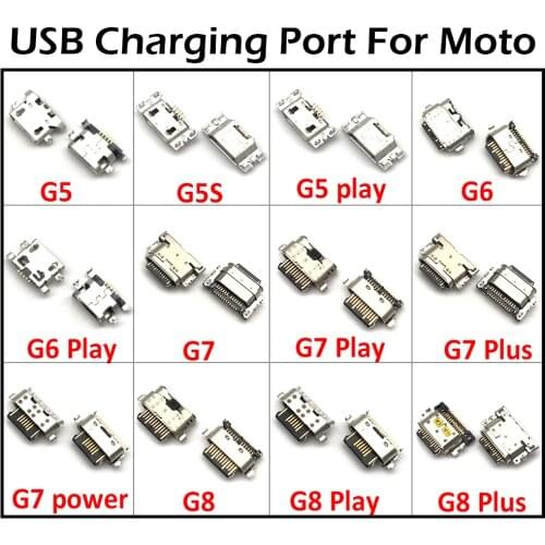 100Pcs, Type-C USB Charging Connector Jack Socket Plug Dock For Motorola Moto G4 G5 G5S G5S G6 G7 C Plus G8 Power One Zoom Z3