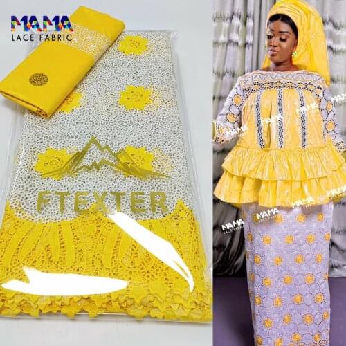 2.5+ 2.5 Yards 2021 New Style Lace High Quality 100% Cotton Swiss Voile Lace Fabric Embroidery With Senegal Bazin Riche