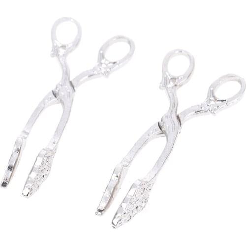 2Pcs/lot Metal Bread Clip Flatback Cabochons Dollhouse Miniature Food DIY Scrapbooking Kids Toys