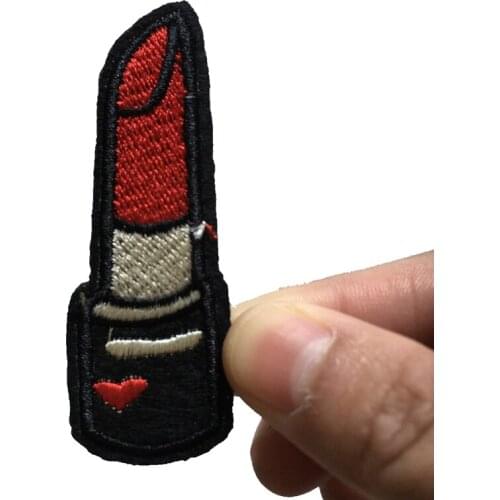 20PCS/lot Small Lipstick Patches Stickers Iron on Patches for Clothes Bags DIY Accessories Decorative Applique Embroidered Patch