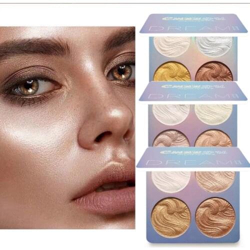 4 Colors Highlighter Illuminator Makeup Face Brightener Contouring Powder Palette Bronzer Contour Powder Palette