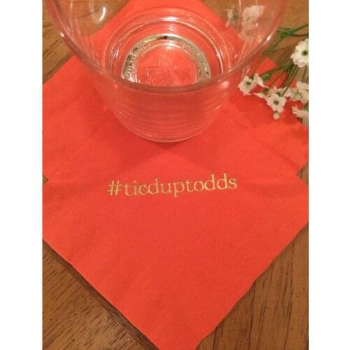 50pcs Hashtag Hash Tag Personalized Cocktail Monogram Beverage Luncheon Dinner Guest Towels Napkins Wedding Bar Bat Mitzvah