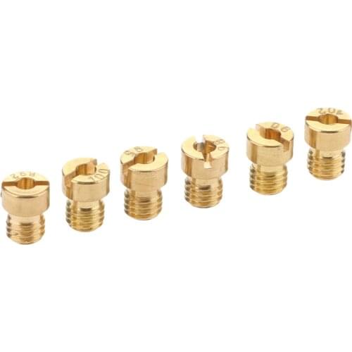 6 Pcs M5 x 0.80 Thread Carburetor Main Jet Kit 90/92/95/98/100/102 Size Replacement For Keihin OKO PE PWK