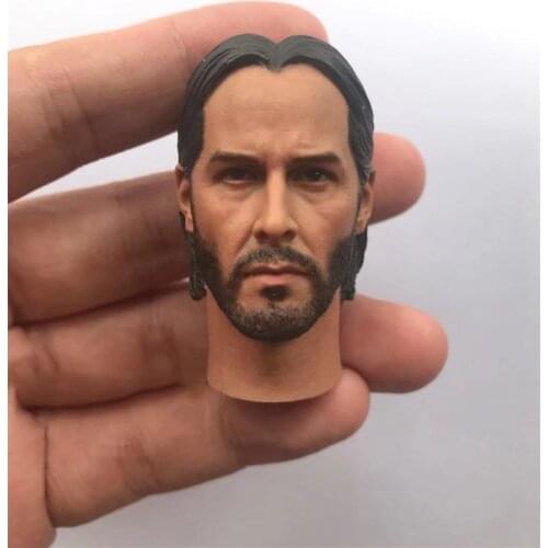 In Stock For Sale 1/6th Fast Hunting Version 1.0 Keanu Reeves Male Head Sculpture For Usual 12inch Doll Action Figure