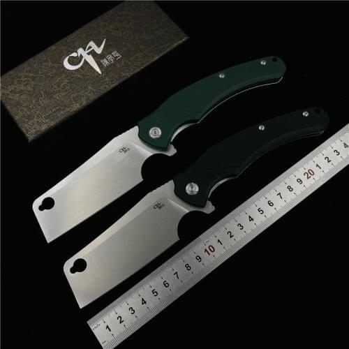 CH 3531 Outdoor Cleaver Plain Edge Saber Grind Survival Folding Knives Cleaver Butcher Knife D2 Steel Hot High Quality