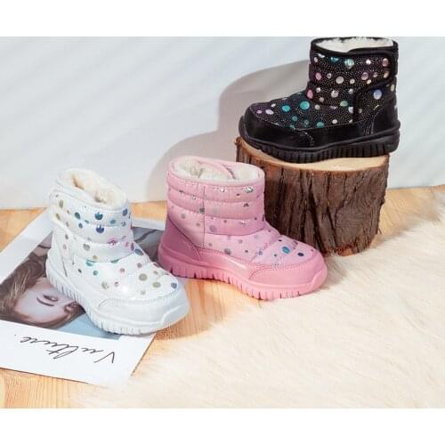 2021 Baby Autumn Winter Boots Baby Girl Boys Winter Warm Shoes Solid Fashion Toddler Fuzzy Balls First Walkers Kid Shoes 0-18M