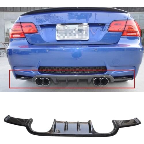 Carbon Fiber Rear Bumper Diffuser Back Lip For BMW 3 Series E92 M3 Coupe Only 2007-2012 OLOTDI Car Tuning