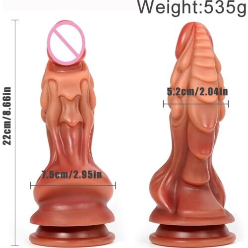 Liquid silicone Animal Scales Dildo Sex Toys For Women Men Consoladores Strap On Soft Silicone Big Dildo Thrust Vaginal Anal Gay