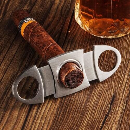 Brand Cigar Cutter Stainless Steel Metal Cigar Cutter Guillotine Cigar Scissors Gift Portable Smoking Accessories Mens Gifts