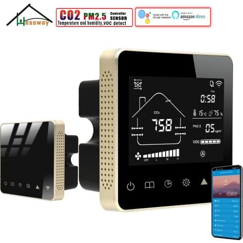 HESSWAY RS485 Gas Exhaust Analyzer Regulator CO2 PM2.5 Sensor for VOC Temp Humidity Detector WIFI Control TUYA Smart Linkage