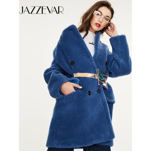JAZZEVAR 2020 Winter new arrival fur coat women loose clothing high quality mid-length style thick warm winter coat K9064