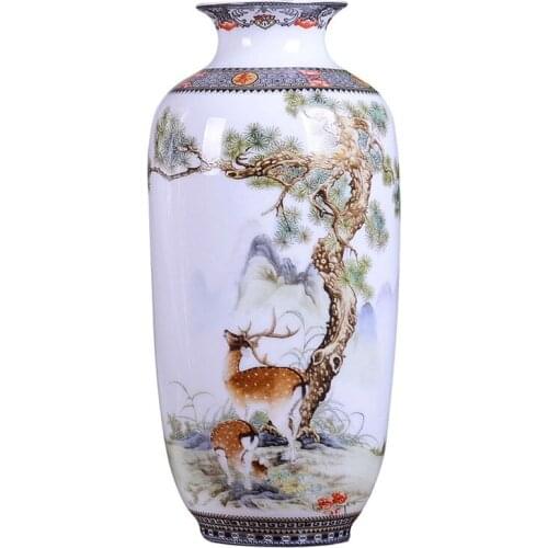 Jingdezhen Ceramic Vase Vintage Chinese Style Animal Vase Fine Smooth Surface Home Decoration Furnishing Articles A610