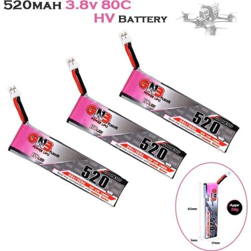 3pcs GNB 520mAh 3.8V 80C/160C 1S HV Lipo Battery For Emax Tinyhawk Kingkong TINY7 RC Racing Drone Parts HV 80C 520mah Battery