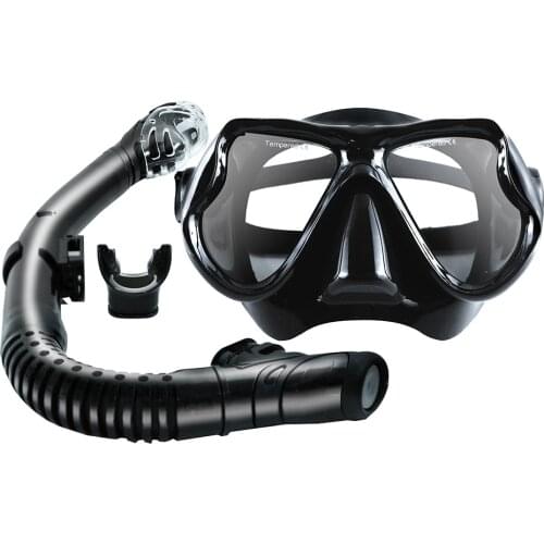 Adult Snorkel Set, Anti Leak Mask and Snorkel Sets for Adult, Panoramic Tempered Glass Diving Mask, Free Breathing Mask