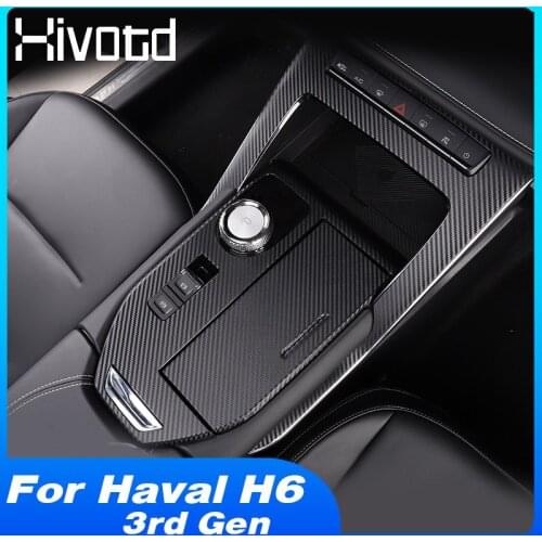 Console Gearbox Panel Sticker For Haval H6 2021 Car Accessories Interior Decoration Film Cover Carbon Fiber Modification Styling