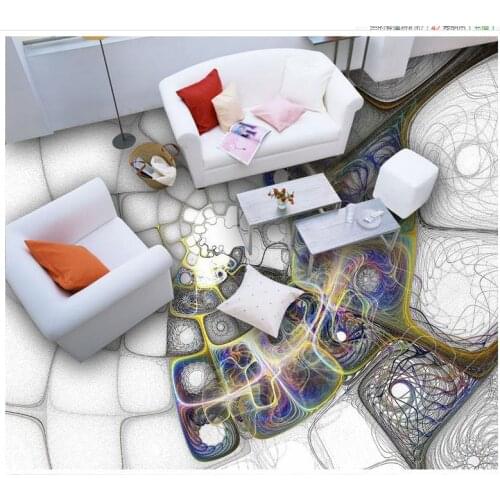 3D wall murals wallpaper floor 3D geometric abstract art of the floor PVC waterproof floor Home Decoration