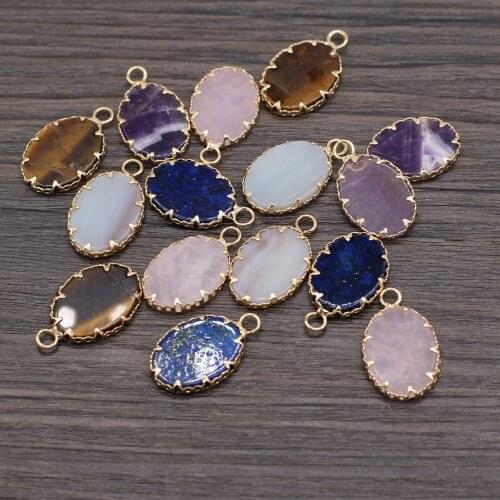 Natural stone pendant semi-precious egg shape bag phnom penh exquisite Charms for jewelry making DIY necklace bracelet accessory
