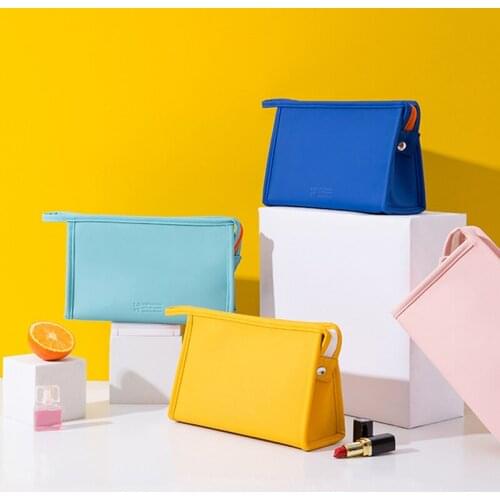 Pu Cosmetic Bag Waterproof Fashion Women Travel Wash Storage Multifunction Makeup Bags Candy Colors Toiletry Bag