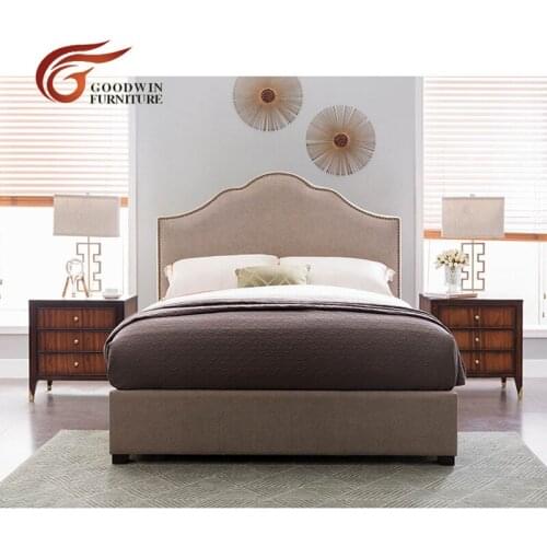 Modern soft back queen size bed for home and hotel Lit queen-size moderne à dossier doux pour la maison et l'hôtel WA396