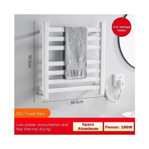 Electric Heated Towel Rack, Towel Dryer, Space Aluminum Towel Warmer Sterilizing Smart Towel Rack Heating Rod Bathroom Fittings