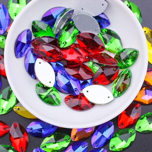 Rhinestones for needlework Navette flat back sew on crystal rhinestones sew on the stone for making wedding DIY costume crystal