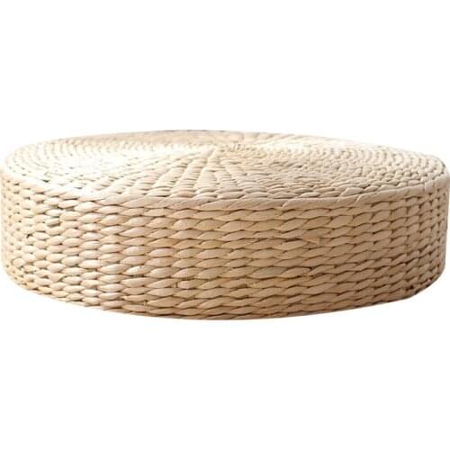Hand Woven Round Sitting Cushion Japanese Tatami Floor Natural Cattail Mat Room D0AC
