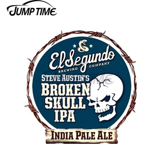 Jump Time 13 x 13cm For CraftBeer-Broken SkullI Car Stickers Vinyl Graphics Scratch-proof Decoration Waterproof Trunk 3D Decal