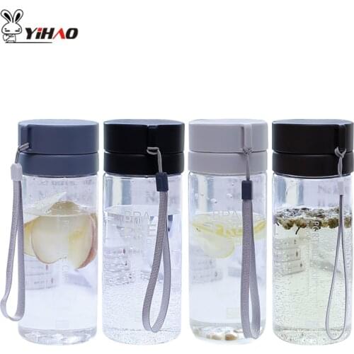 YIHAO 600ML High Quality Hot Sale Creative Transparent Portable Water Bottle High Capacity Sport Outdoor Plastic Water Bottle