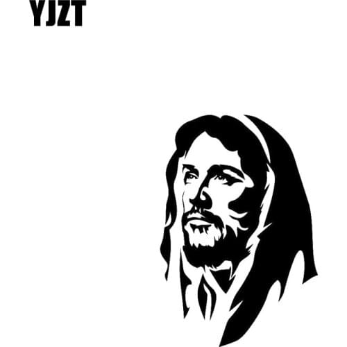 YJZT 12.3CM*17.8CM Jesus Christ Vinyl Car Motorcycle Sticker Decals Black/Silver C13-000177