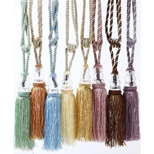 1Pc New Crystal Beaded Tassel Curtain Tieback Decorative Curtain Tie Home Decor Cord for Curtains Buckle Rope Room Accessories