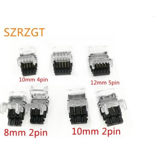 10pcs/lot 2pin 3pin 4pin 5pin LED Strip Connector for Single RGB RGBW Color 3528 5050 LED Strip to Wire Connection Use Terminals
