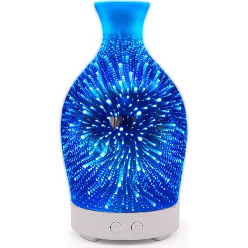 100 ml 3D Glass Aroma Essential Oil Diffuser Portable Aromatherapy Air Humidifier with Colorful Oil Lamp for Room Car Office