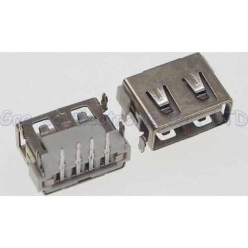 100pcs White Glue 2.0 USB port USB-A Copper down 4 fix foot without edge