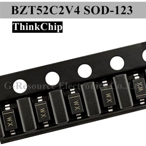 100pcs) BZT52C2V4 SOD-123 SMD 1206 voltage stabilized diode 2.4V (Marking WX)