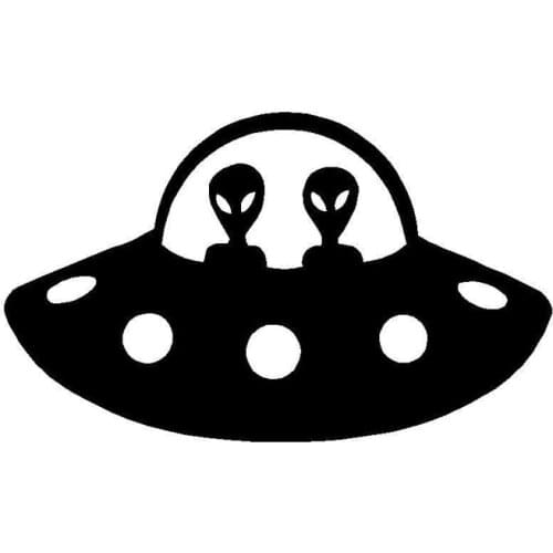 15.2*9CM Alien Personality Pattern Car Stickers Cute Reflective Vinyl Decal Black/Silver C7-1641