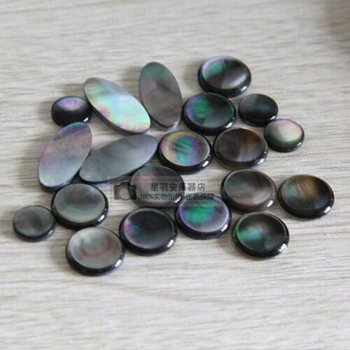 2set=18pcsSaxophone real mother of pearl key buttons inlays sax part Black shell