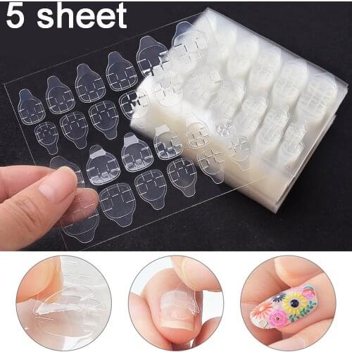5 Sheet/Pack Clear Waterproof Adhesive Tabs Crystal Jelly Tape For Press On Nails False Nail Stickers Fake Nail Tips Nail Art