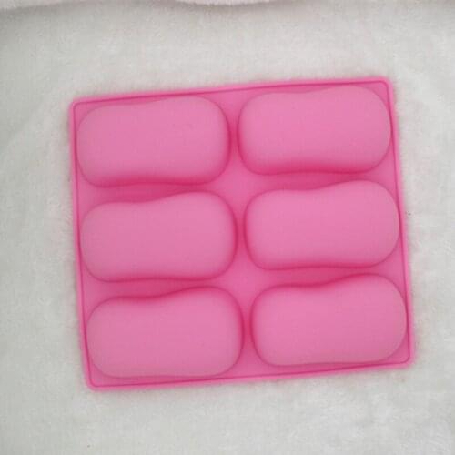6 cavity oval shape Silicone mold Fondant cake mold Handmade soap mold finished size about 9.5x5.3x1.8cm