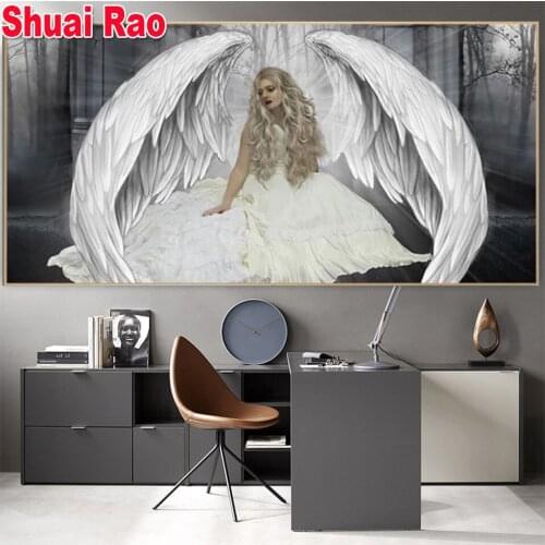 Big size 5d diy diamond painting Abstract art, beautiful woman,wings diamond painting cross stitch mosaic embroidery diamond art