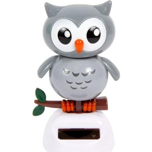 AU04 -Figurine Owl owl sway to solar energy type Nohohon balance wheel deco car home terrace garden toy original decorative gift