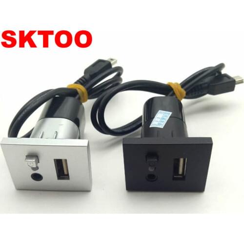 SKTOO For Ford Focus Cd Dvd Players Usb Aux Car Accessories Aux Usb Interfaces Button With Mini USB Cable 2009-2011