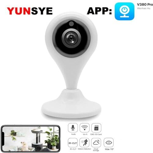 YUNSYE HD 1080P wireless mini CCTV WiFi camera home surveillance camera IP camera two audio baby monitor P2P pet camera V380 PRO