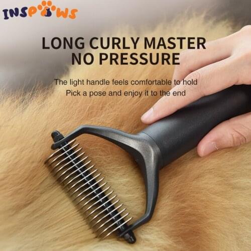 Safe Pet Fur Trimming Dematting Deshedding Grooming tool for matted Long Hair Curly Pet Safe Comb for Easy Tangles Removing