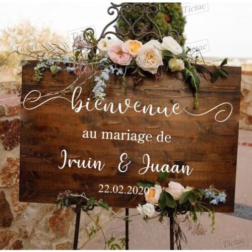 Wedding Wall Stickers Mural Welcome Sign Board/Mirror Sticker Brithday/Baby Shower/engagement Party Poster Wedding Decal French/Spanish Wedding Decoration N243