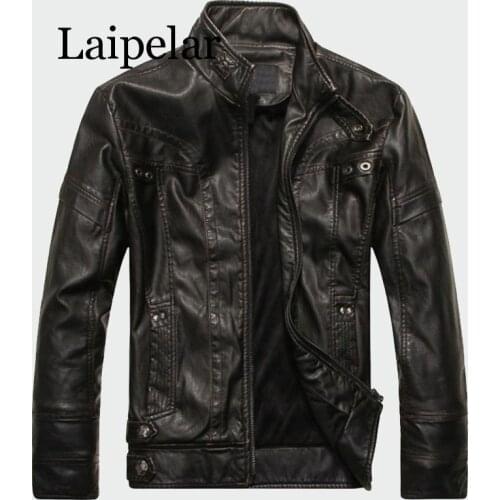 Laipelar Mens Leather Jackets High Quality Classic Motorcycle Bike Cowboy Jacket Male Plus Velvet Thick Coats Brand Clothing